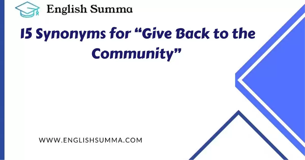 synonyms for give back to the community
